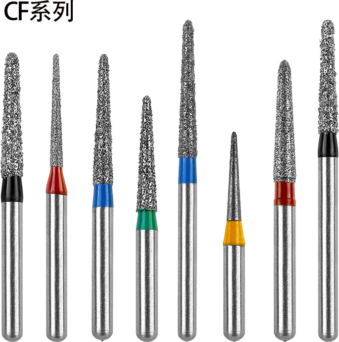 Dental Diamond Burs CF Type Drill Stainless Steel Dental Burs Chamfur For High Speed Handpiece Dentist Tools